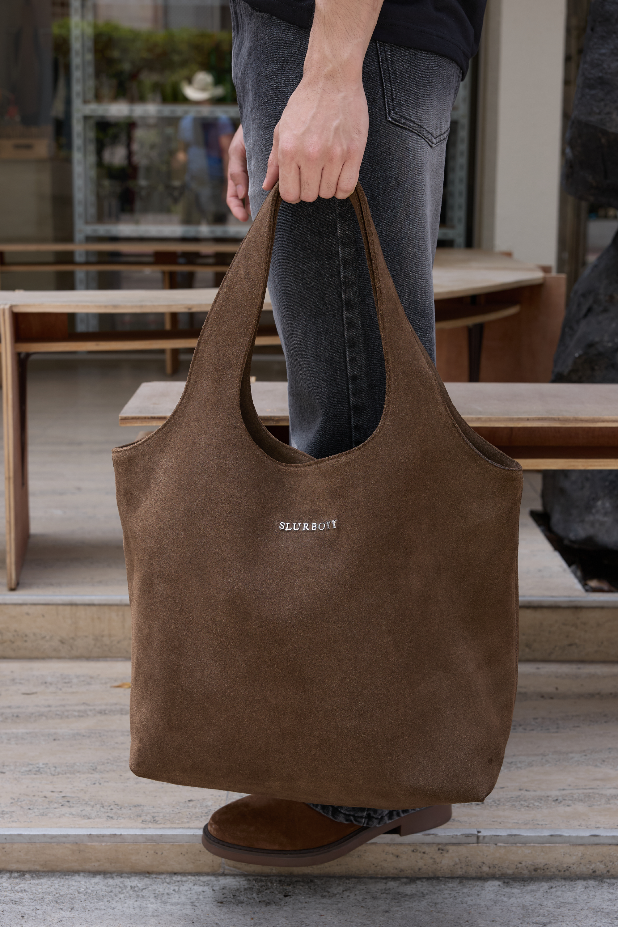 Suede urban tote กระเป๋าหนังกลับแท้ (A0016)