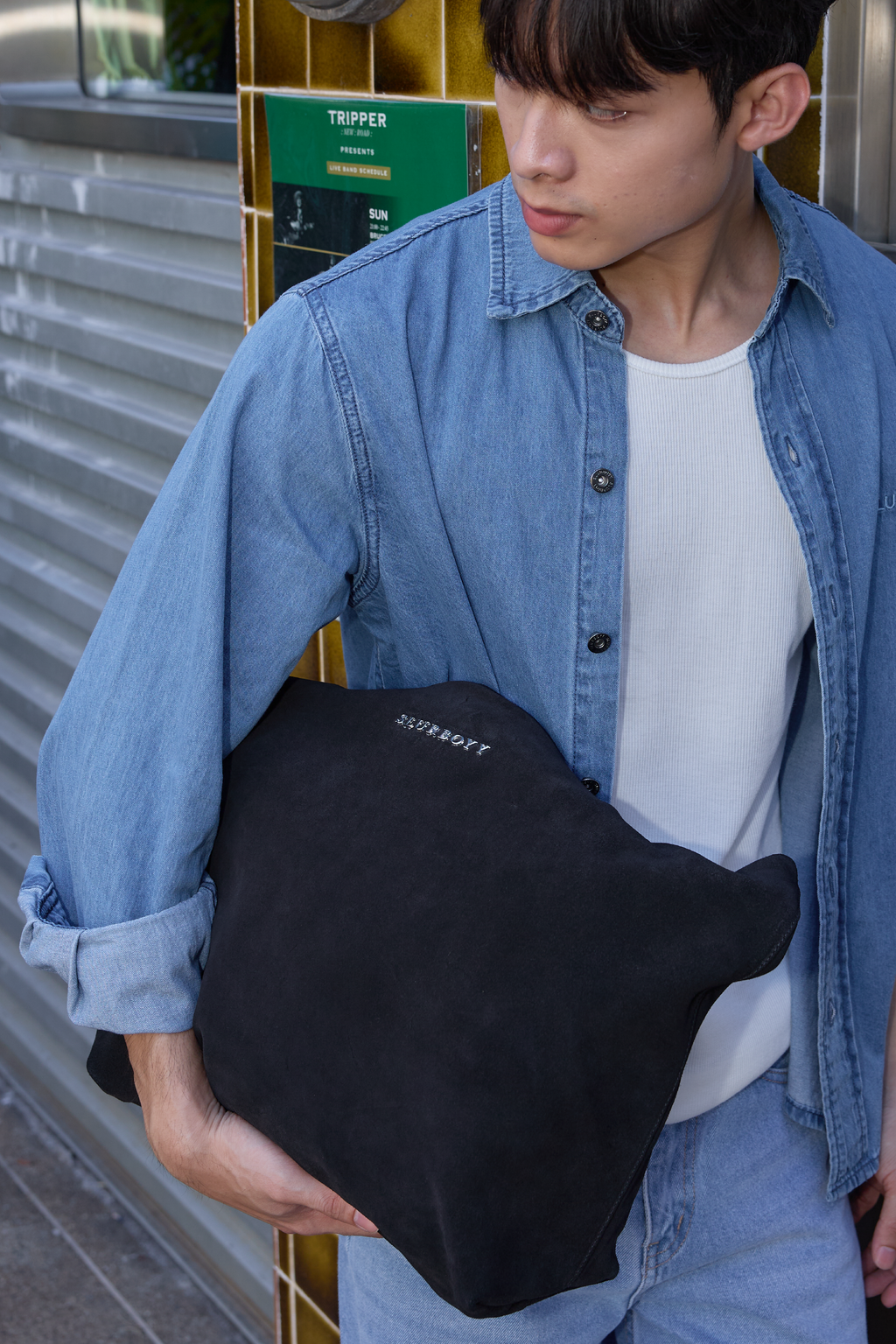 Suede urban tote กระเป๋าหนังกลับแท้ (A0016)