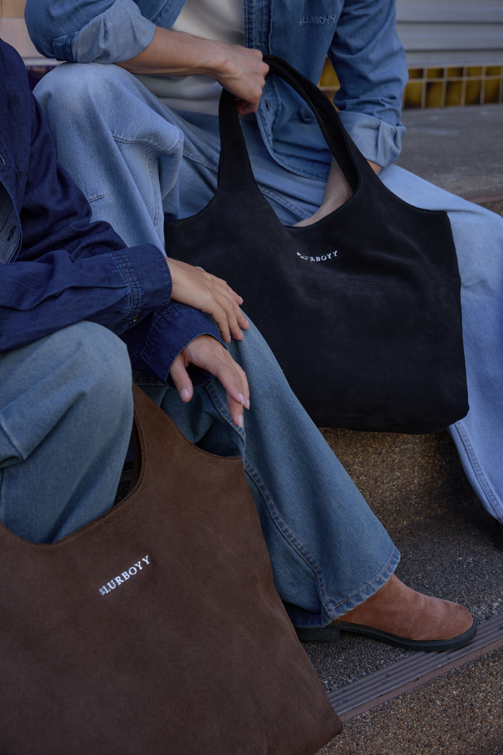 Suede urban tote กระเป๋าหนังกลับแท้ (A0016)