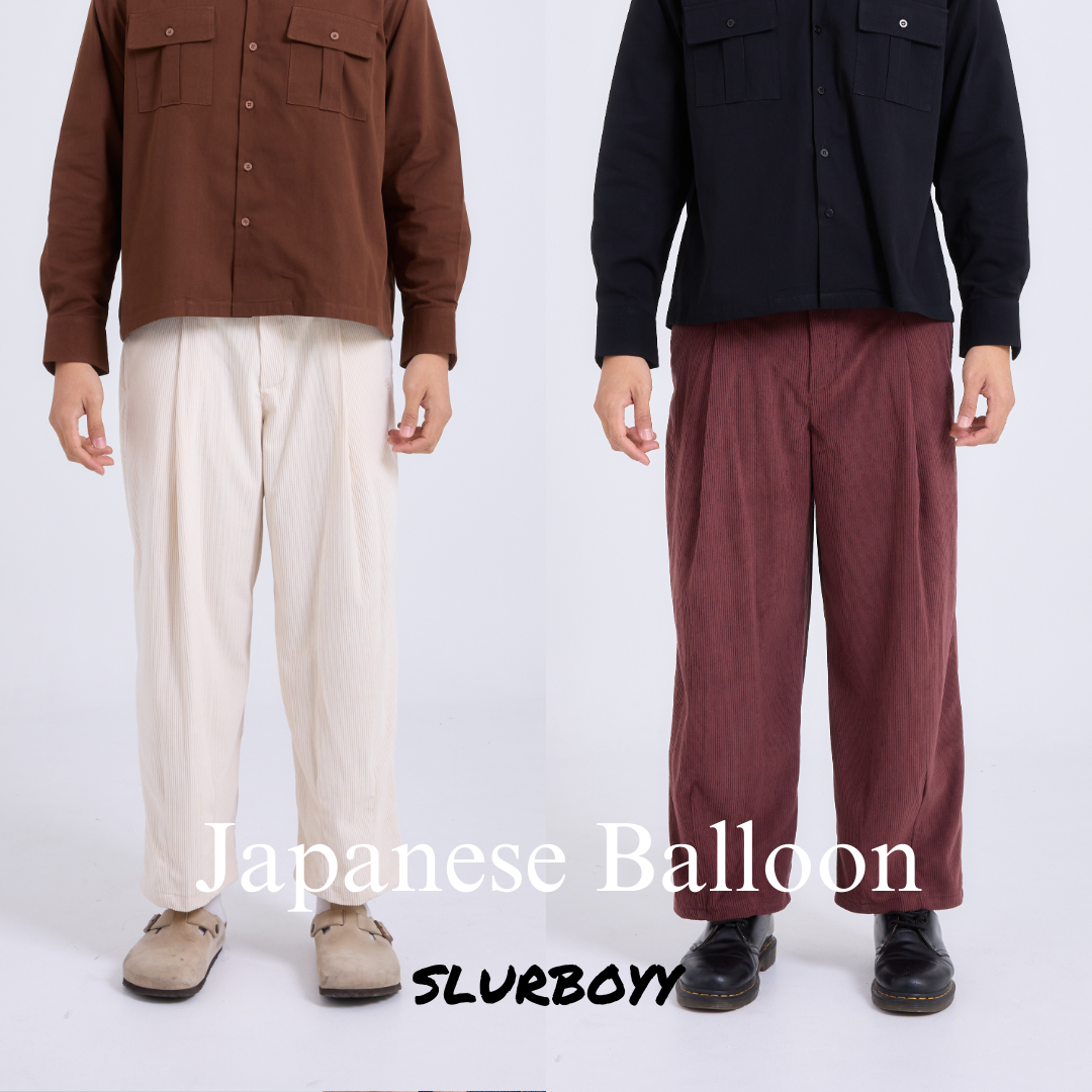 Japanese Balloon Pants กางเกงขายาวผ้าลูกฟูก ทรงบอลลูน (P0058)