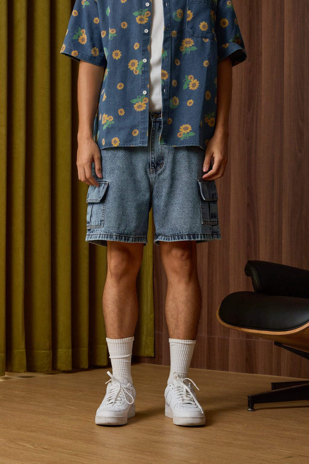 Shorts Cargo Denim กางเกงยีนส์ขาสั้น ทรงคาร์โก้ (P0042)