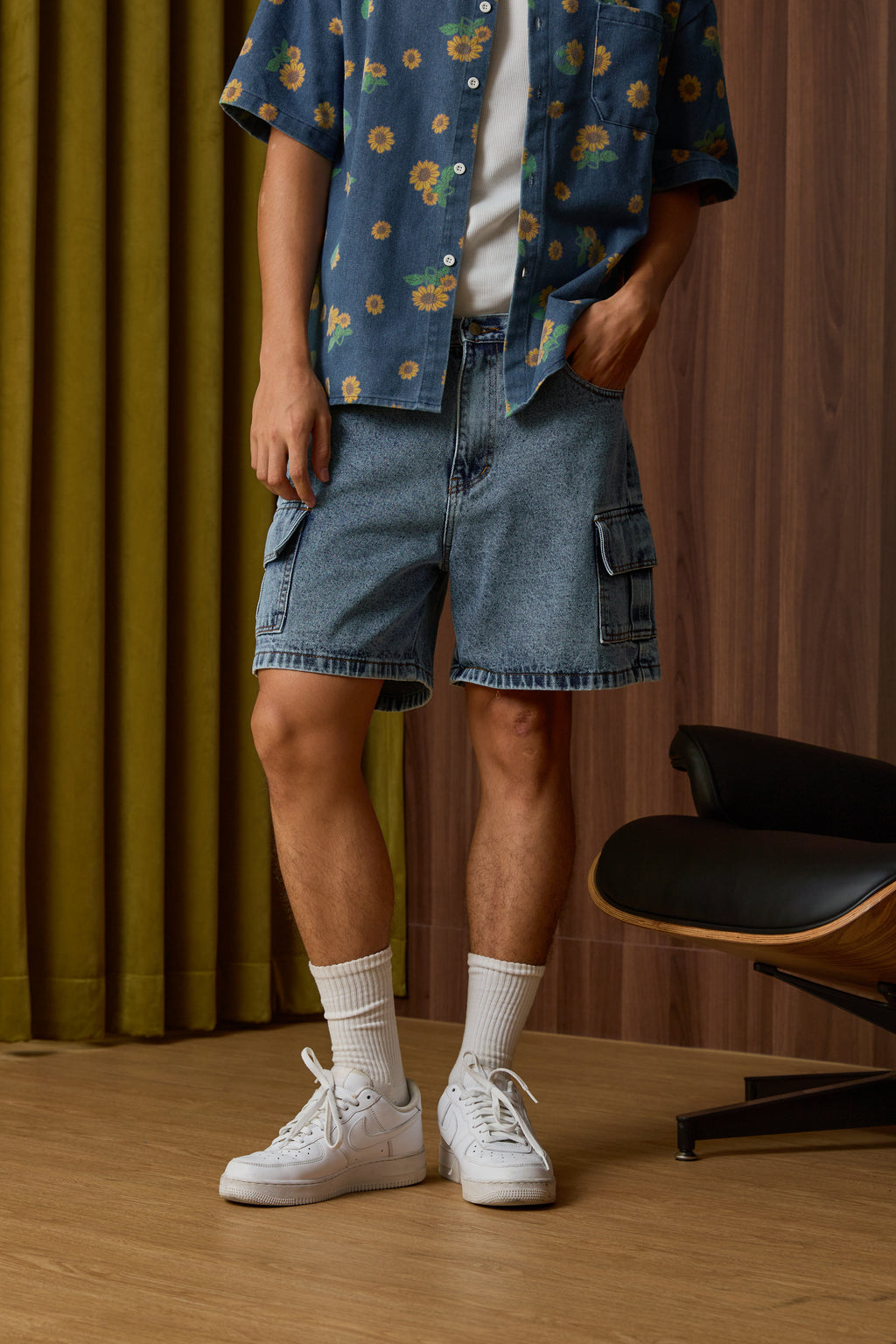 Shorts Cargo Denim กางเกงยีนส์ขาสั้น ทรงคาร์โก้ (P0042)