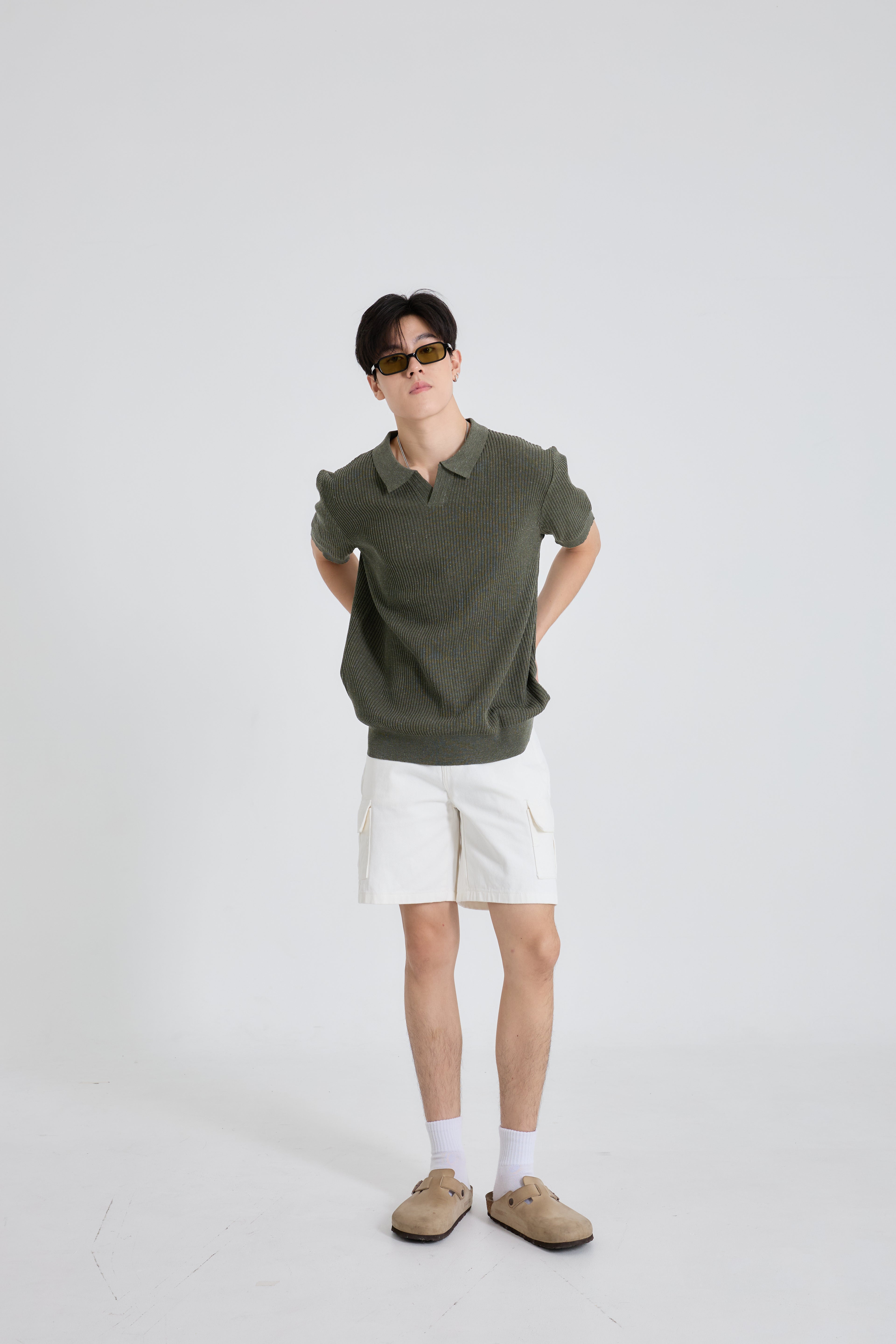 Summer Premium Knit Polo เสื้อไหมพรมคอปก ลายทาง (SB0842)