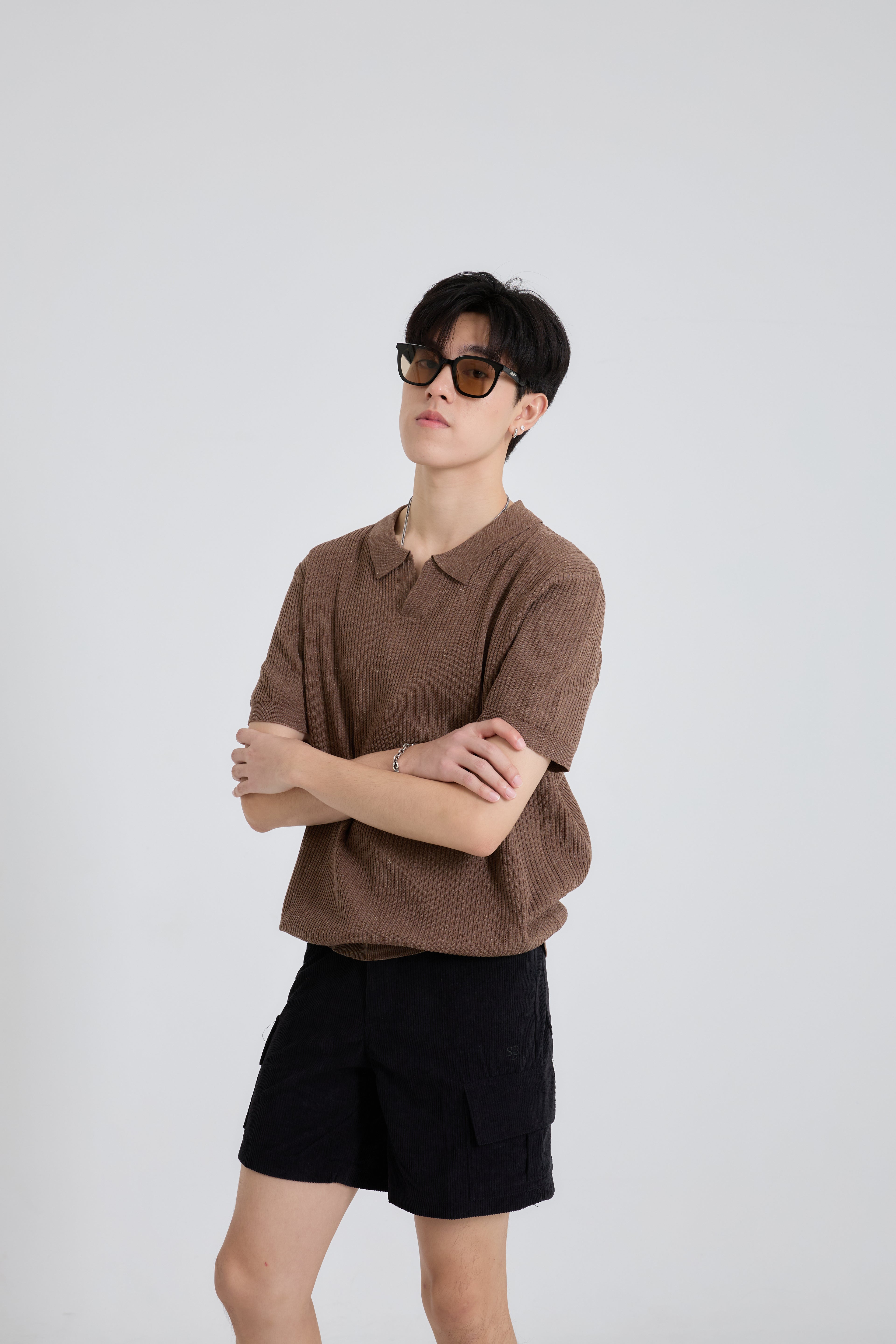 Summer Premium Knit Polo เสื้อไหมพรมคอปก ลายทาง (SB0842)