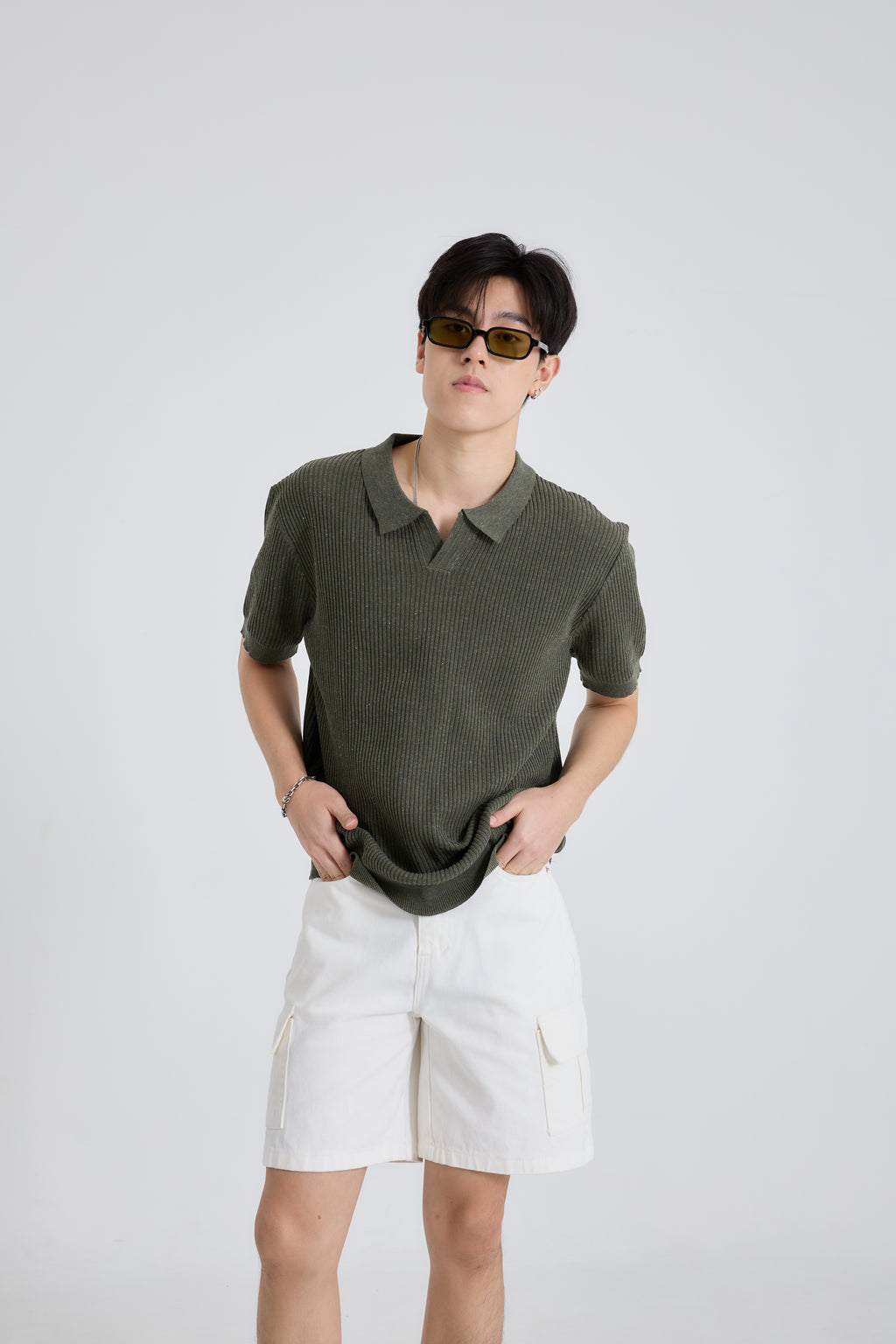 Shorts Cargo Denim กางเกงยีนส์ขาสั้น ทรงคาร์โก้ (P0042)