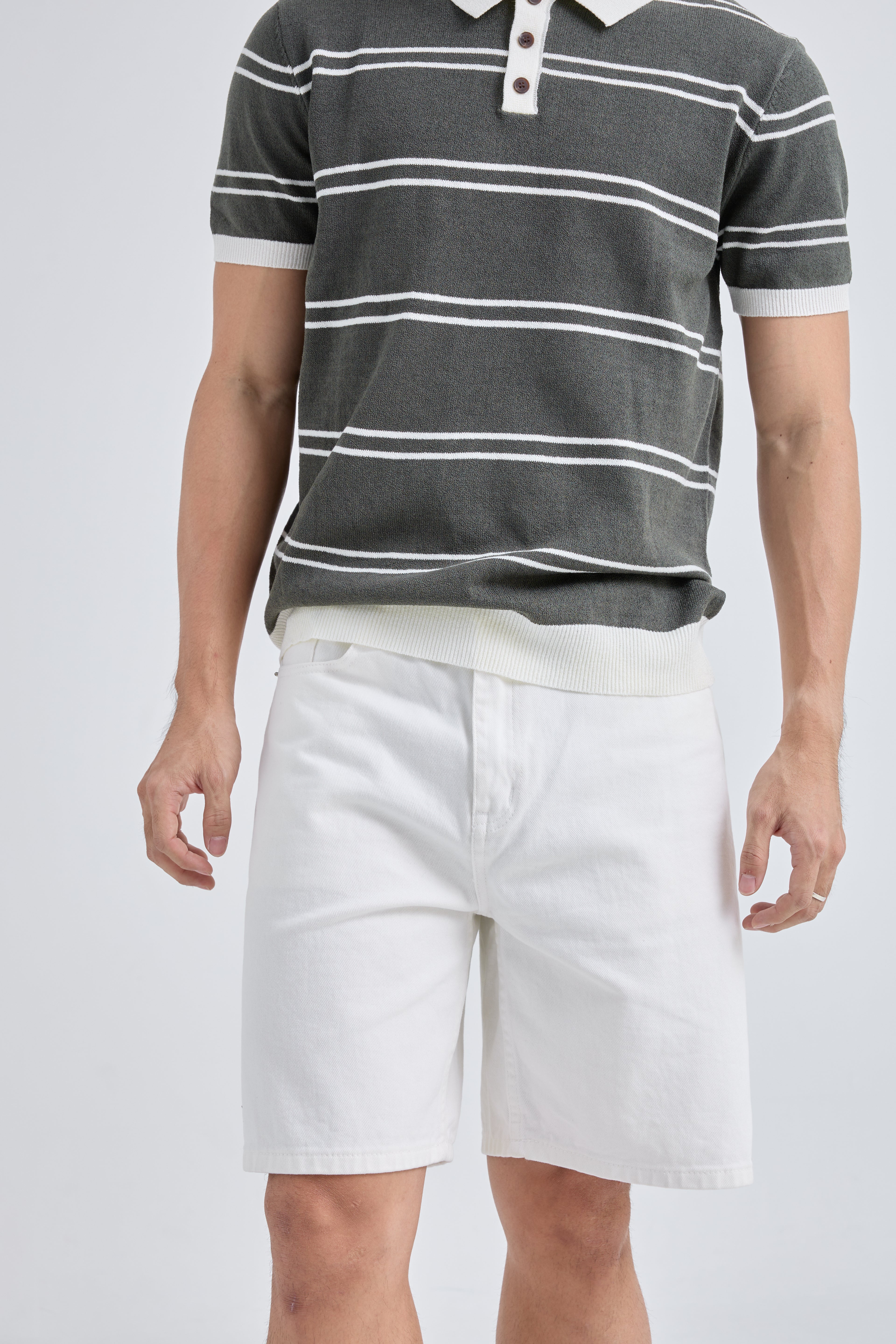 Make Shorts Denim กางเกงยีนส์ขาสั้น ทรงเบสิค (P0046)