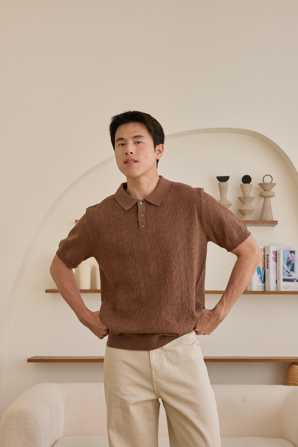 Texture Premium Knit Polo เสื้อไหมพรมคอปก ผ้ามีเท็กเจอร์ (SB0853)