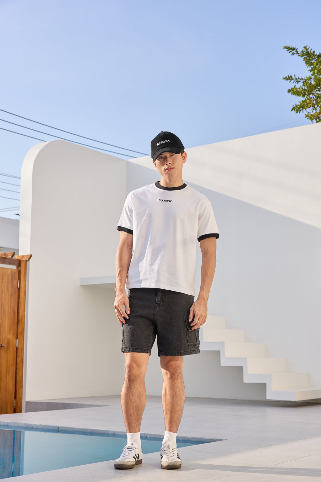 Ringer Tee เสื้อยืดทรง Boxy เนื้อผ้าคอตตอน งานปัก (SB0851)