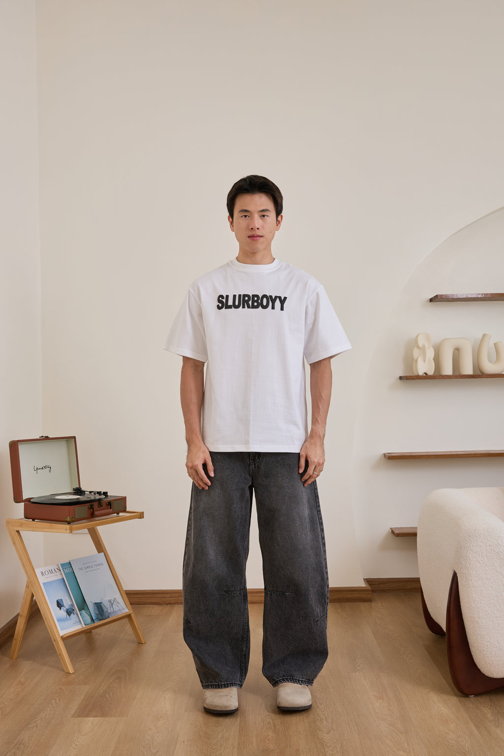 Basic logo tee เสื้อยืดเนื้อผ้าคอตตอน สกรีนนูน (SB0850)