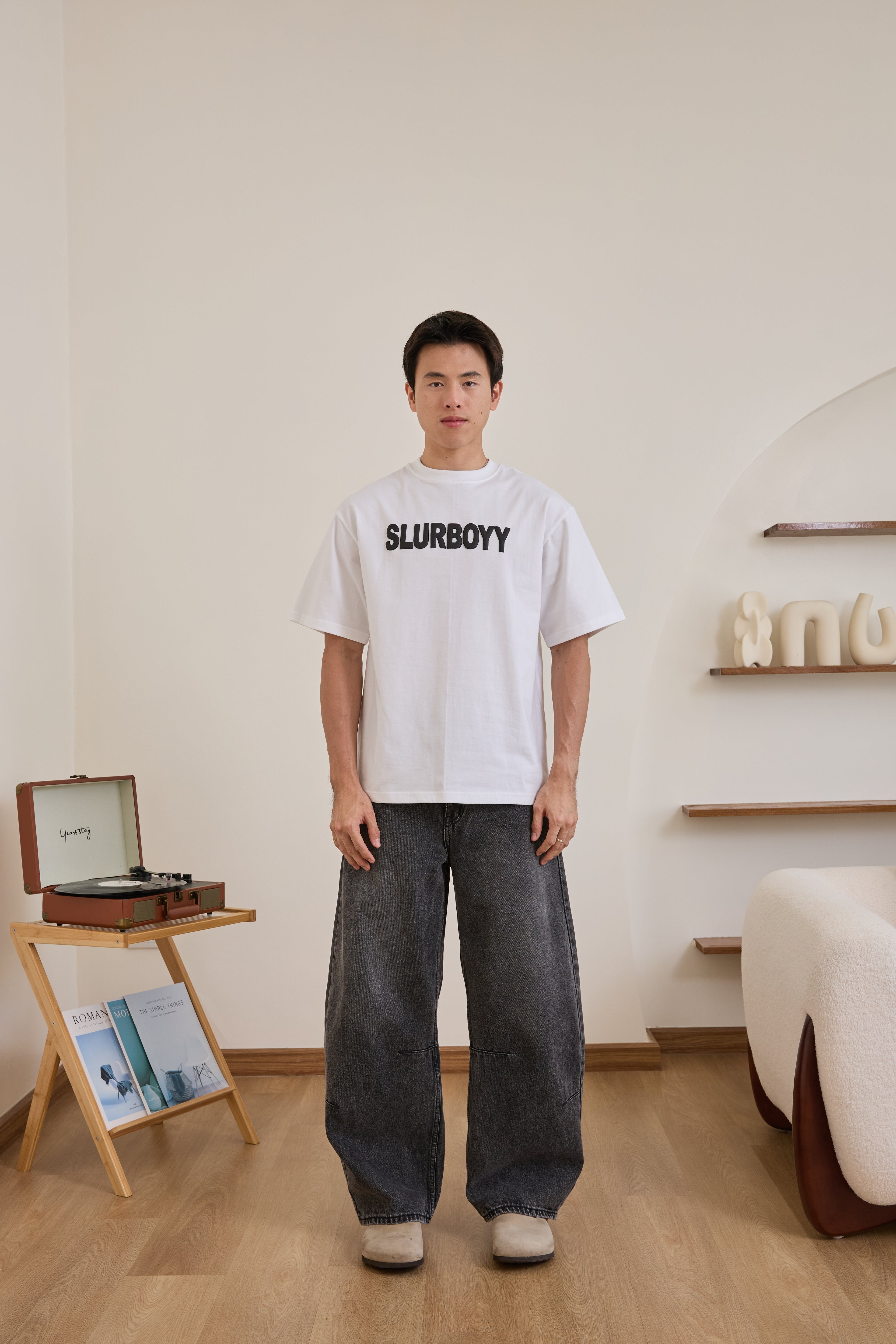 Basic logo tee เสื้อยืดเนื้อผ้าคอตตอน สกรีนนูน (SB0850)