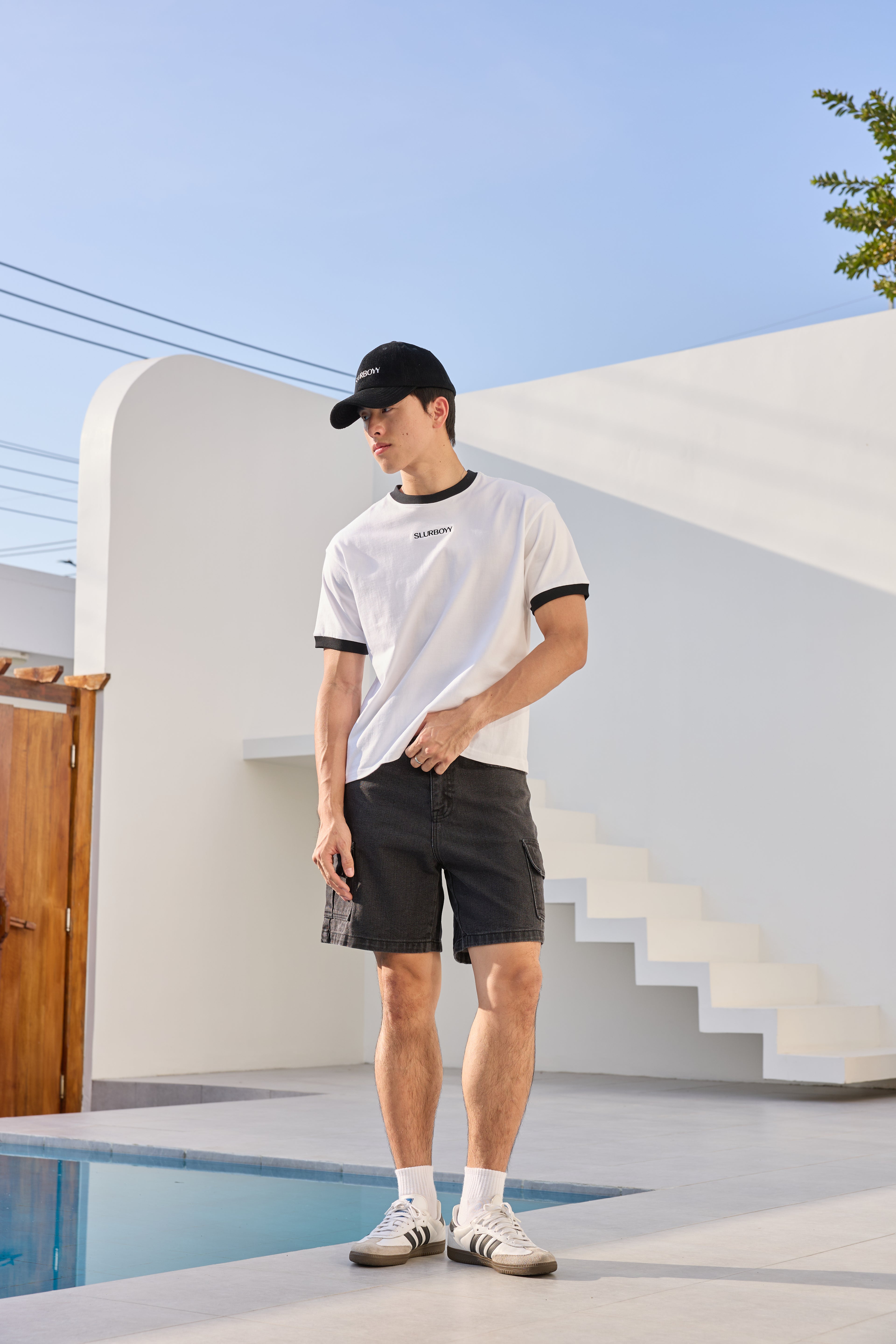 Ringer Tee เสื้อยืดทรง Boxy เนื้อผ้าคอตตอน งานปัก (SB0851)