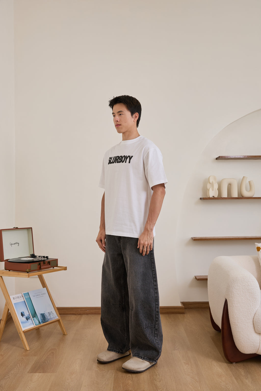 Basic logo tee เสื้อยืดเนื้อผ้าคอตตอน สกรีนนูน (SB0850)