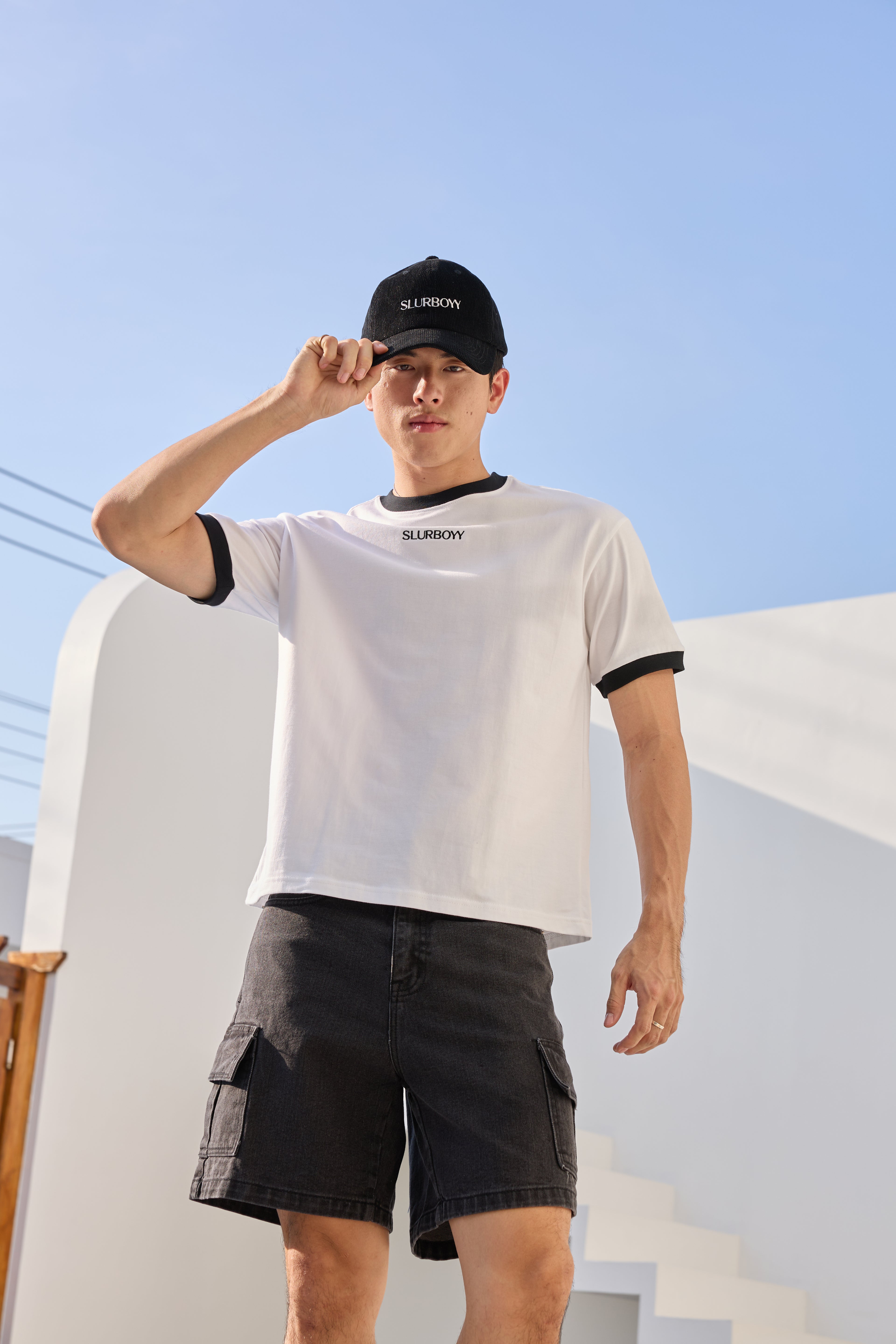 Ringer Tee เสื้อยืดทรง Boxy เนื้อผ้าคอตตอน งานปัก (SB0851)