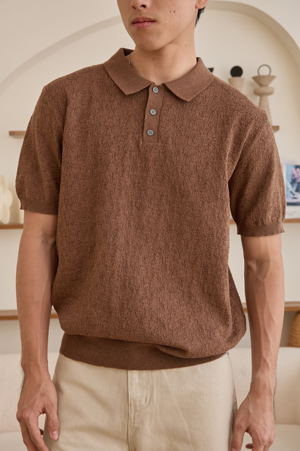 Texture Premium Knit Polo เสื้อไหมพรมคอปก ผ้ามีเท็กเจอร์ (SB0853)
