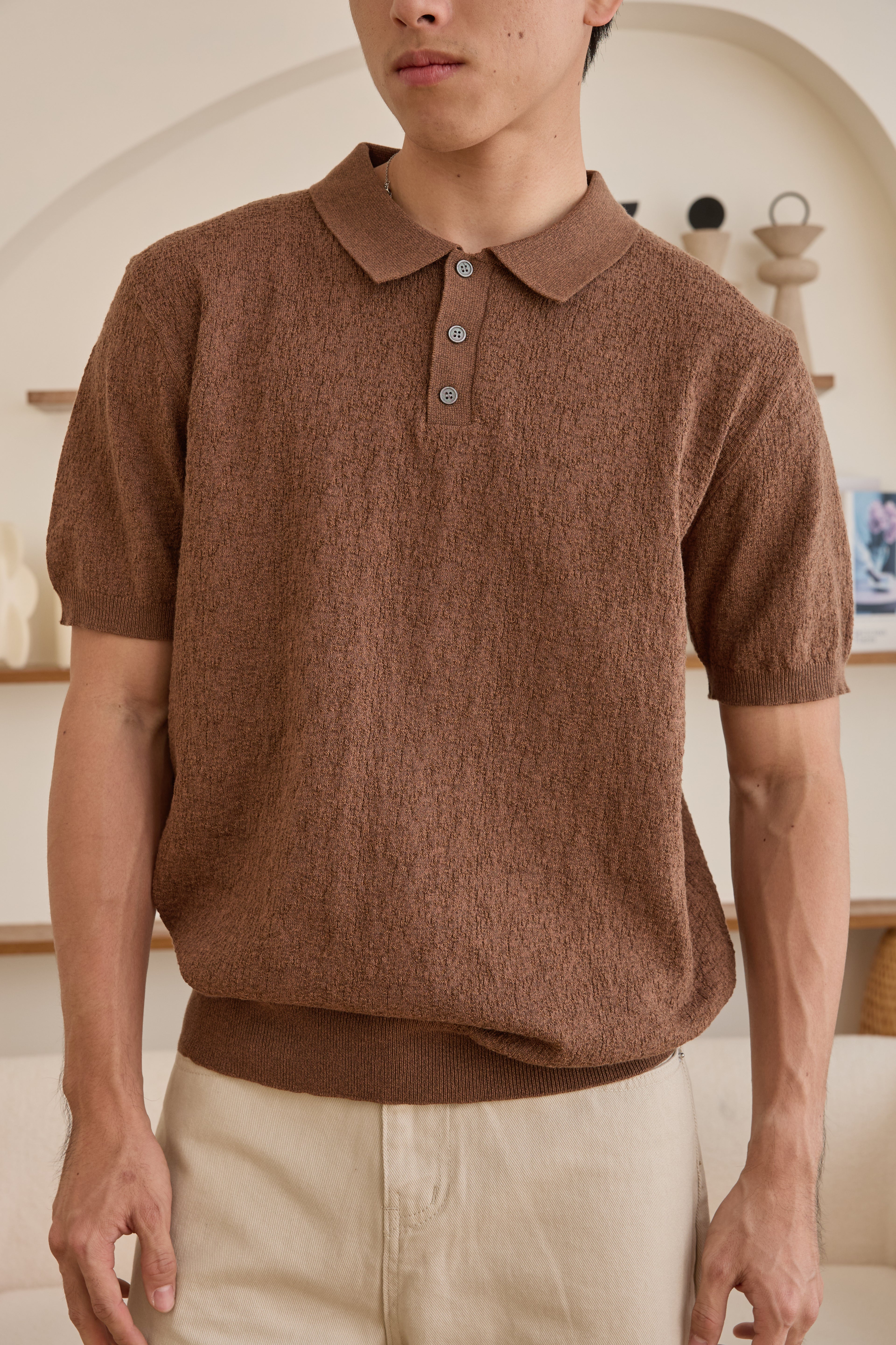 Texture Premium Knit Polo เสื้อไหมพรมคอปก ผ้ามีเท็กเจอร์ (SB0853)