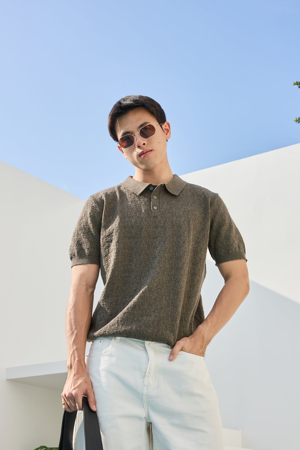 Texture Premium Knit Polo เสื้อไหมพรมคอปก ผ้ามีเท็กเจอร์ (SB0853)