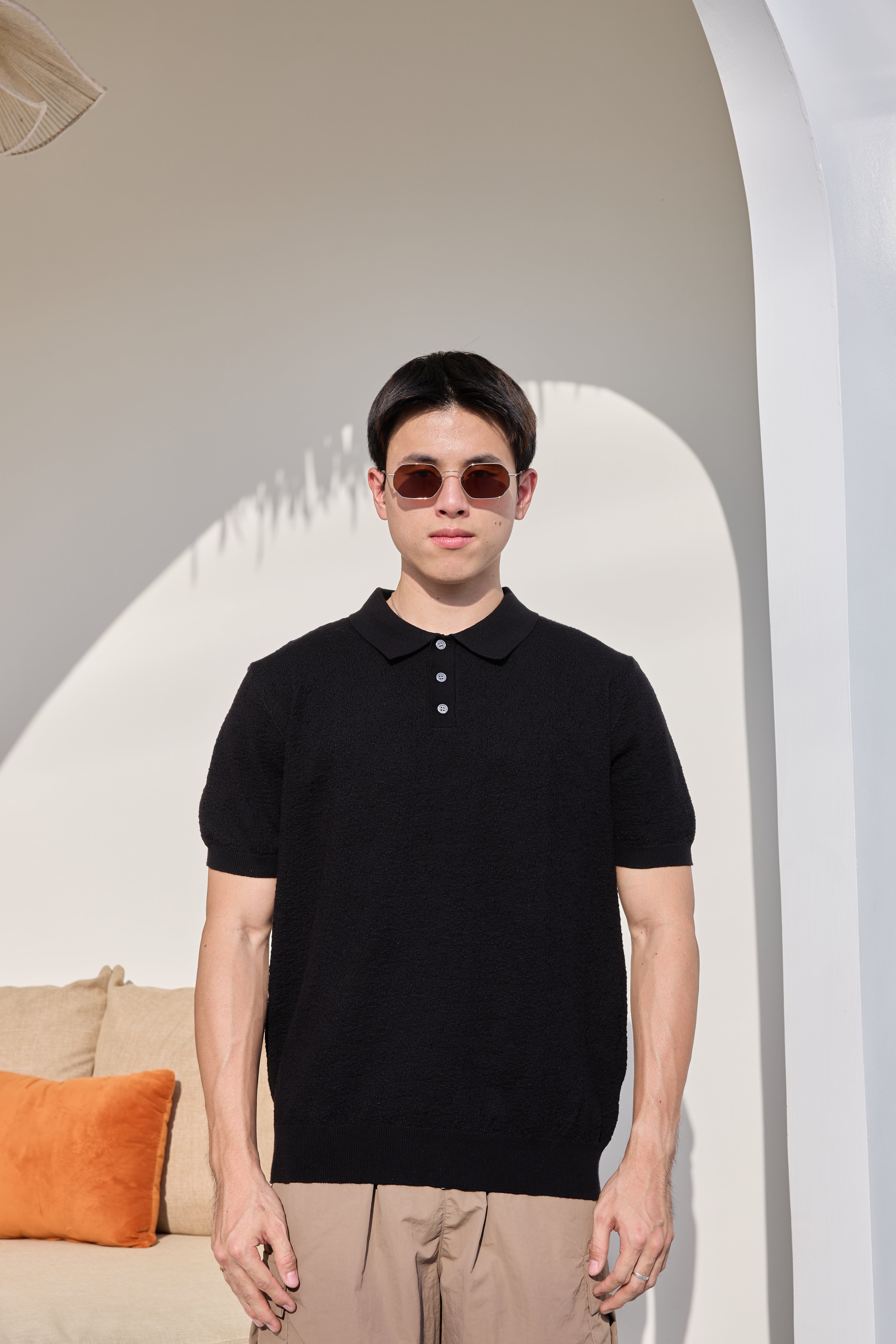 Texture Premium Knit Polo เสื้อไหมพรมคอปก ผ้ามีเท็กเจอร์ (SB0853)