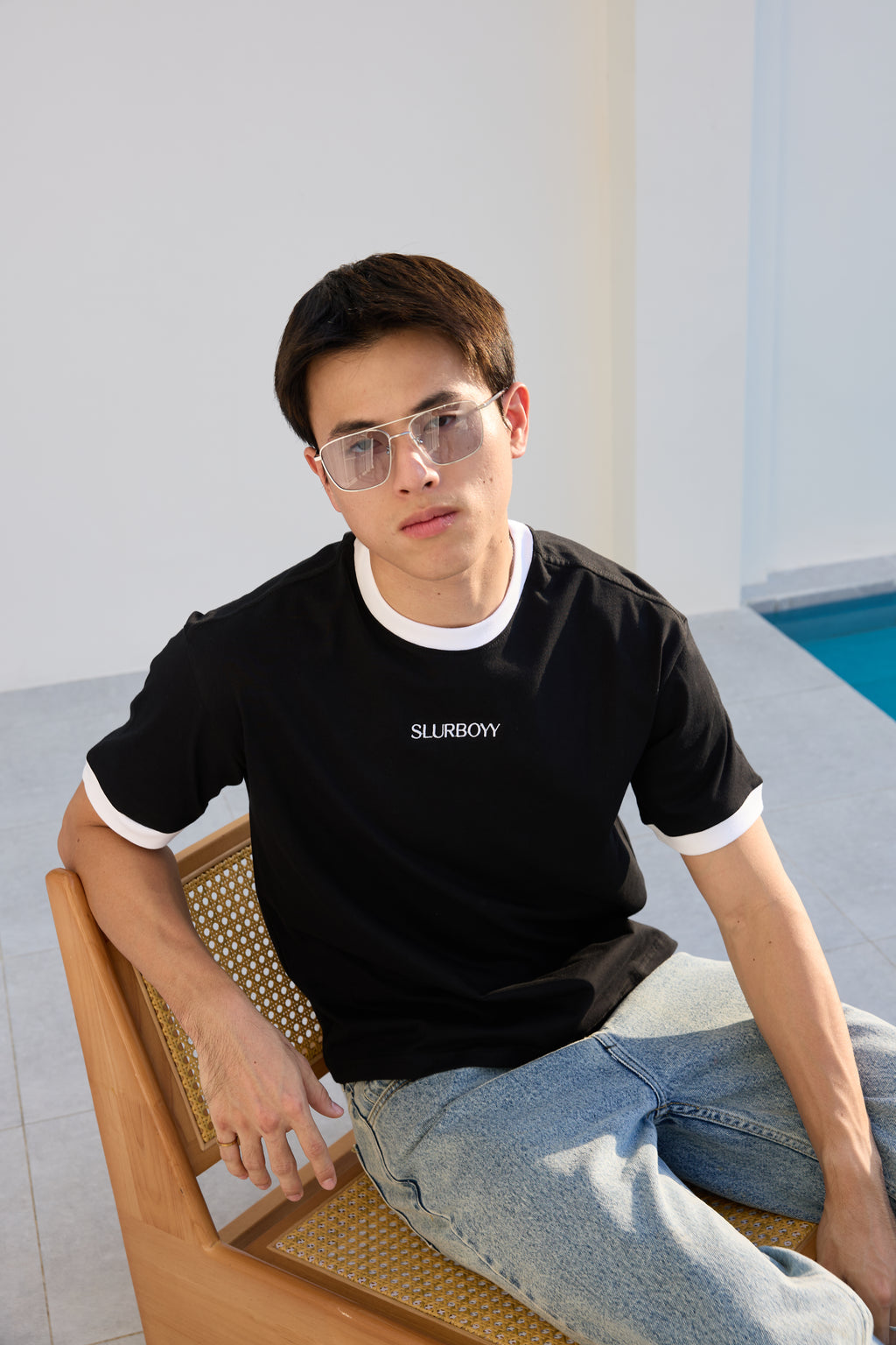 Ringer Tee เสื้อยืดทรง Boxy เนื้อผ้าคอตตอน งานปัก (SB0851)