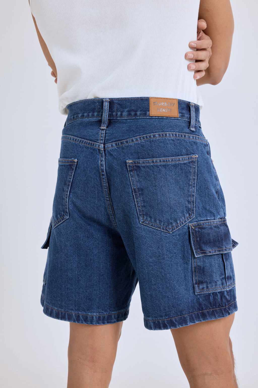 Shorts Cargo Denim กางเกงยีนส์ขาสั้น ทรงคาร์โก้ (P0042)