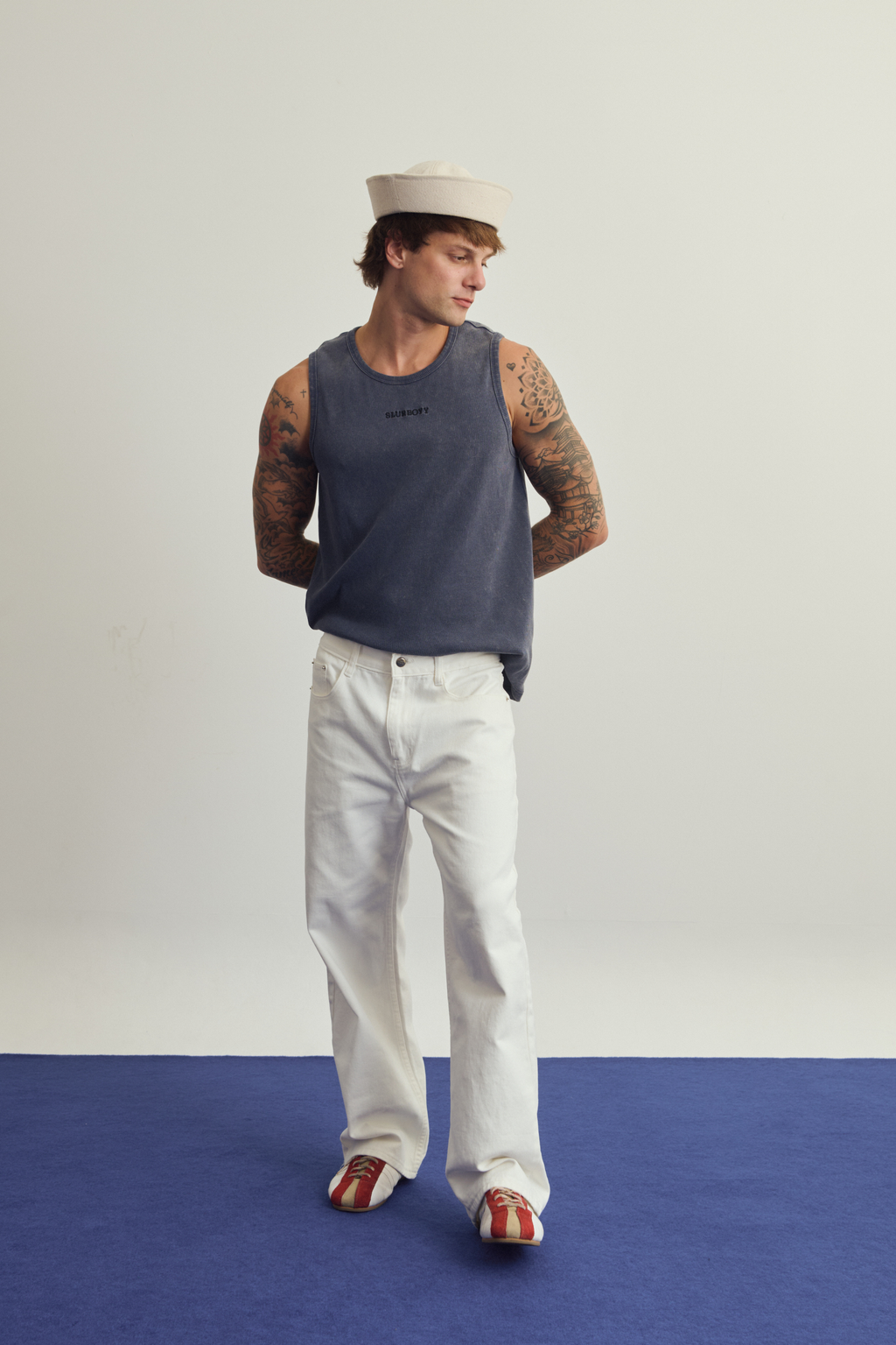 White Jeans  กางเกงยีนส์ขายาวขากระบอกกลาง สีขาว (P0027)