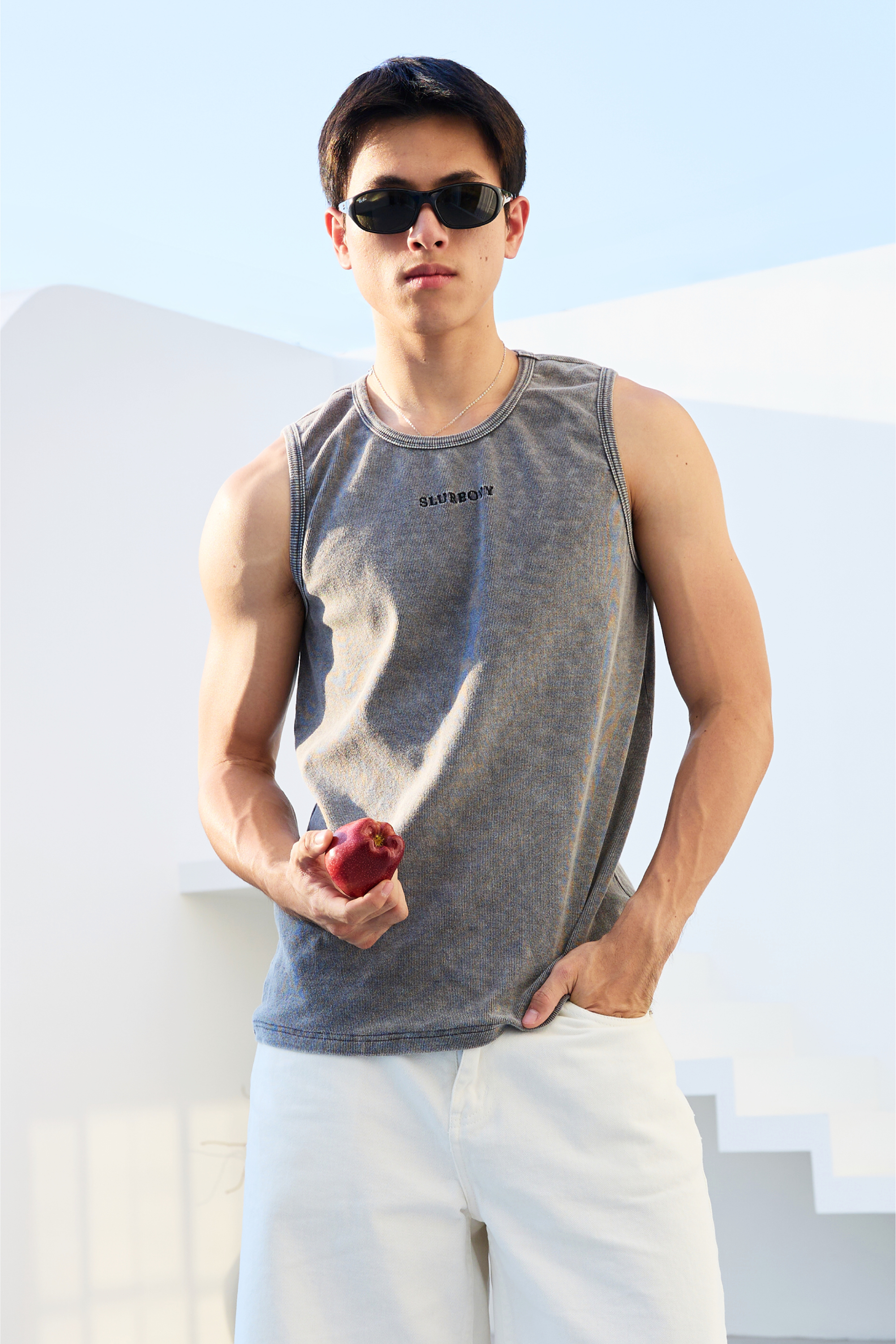 Fade Tank top เสื้อกล้ามเฟด ปักโลโก้ (SB0854)