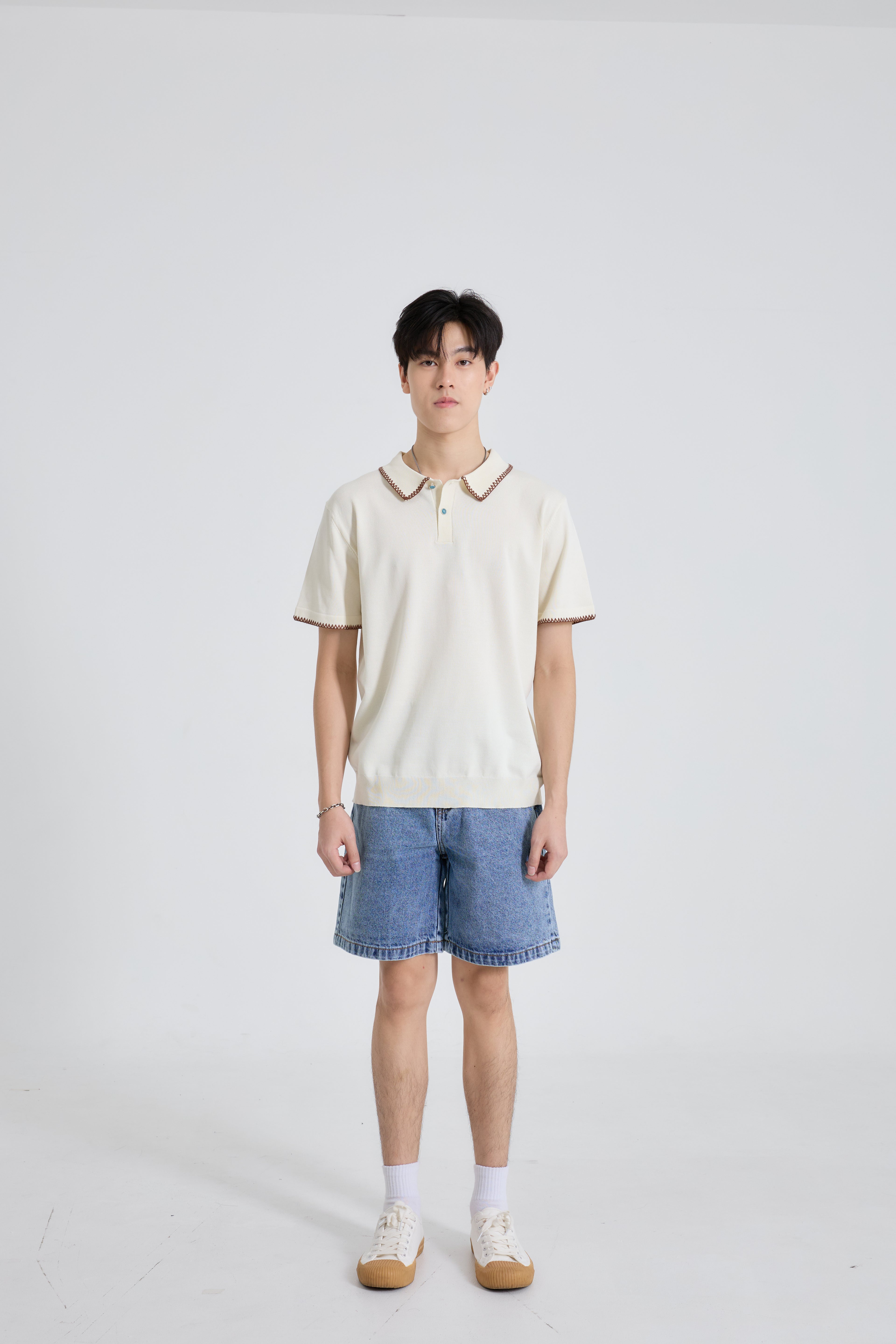 Make Shorts Denim กางเกงยีนส์ขาสั้น ทรงเบสิค (P0046)