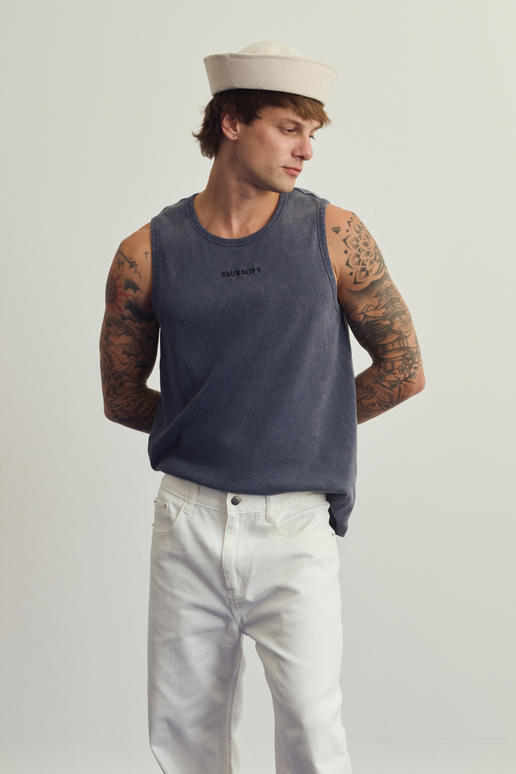 Fade Tank top เสื้อกล้ามเฟด ปักโลโก้ (SB0854)