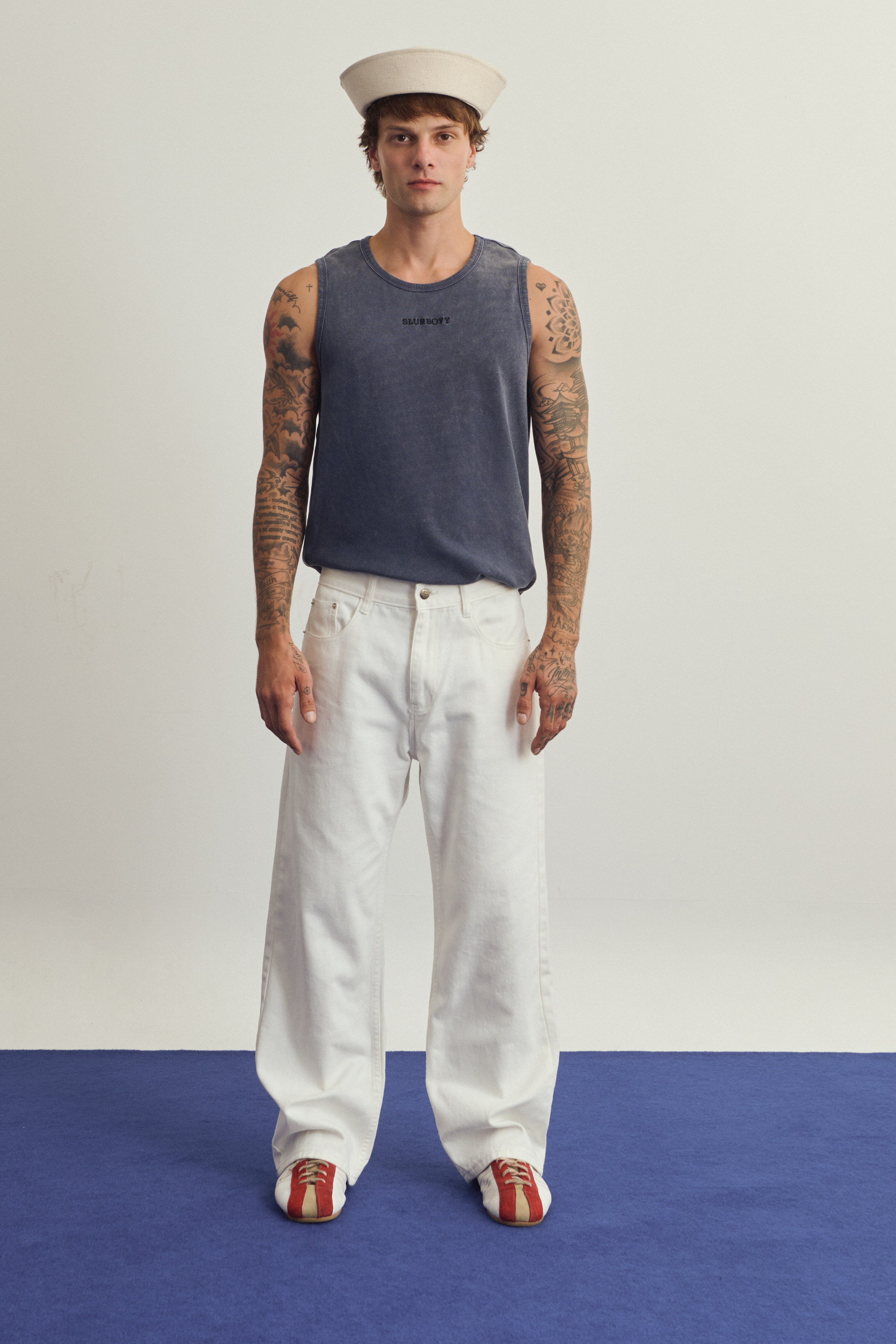 White Jeans  กางเกงยีนส์ขายาวขากระบอกกลาง สีขาว (P0027)