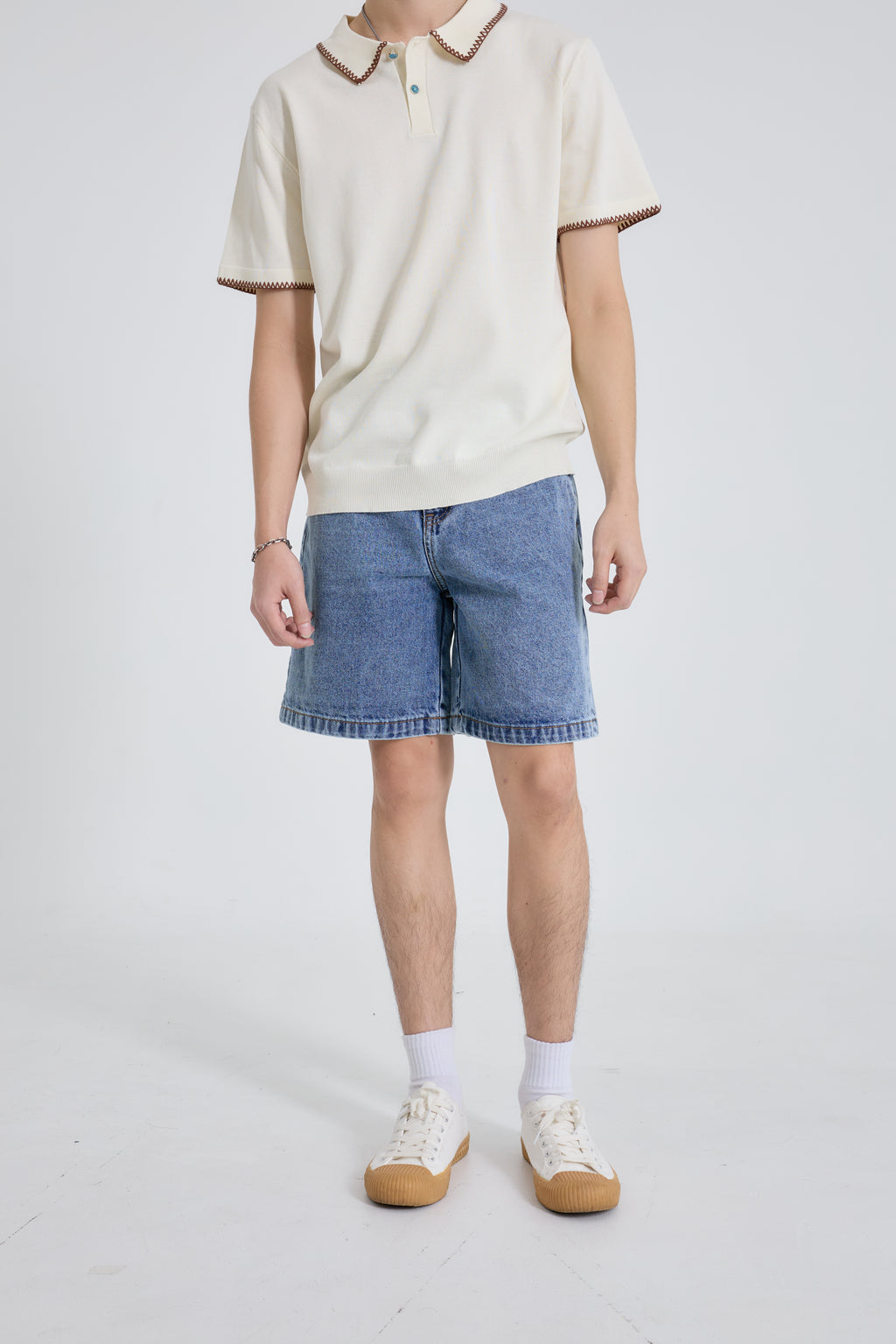 Make Shorts Denim กางเกงยีนส์ขาสั้น ทรงเบสิค (P0046)