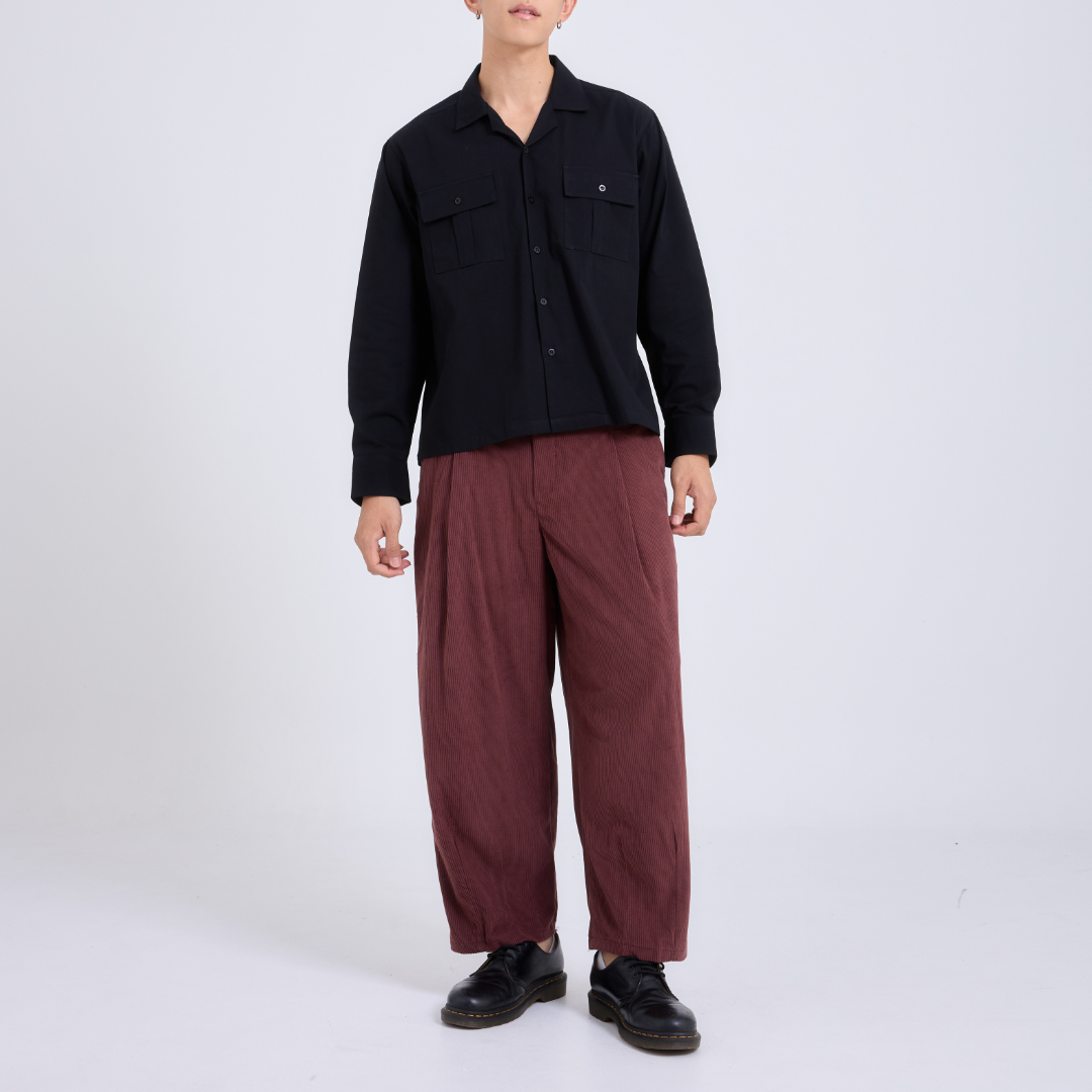 Japanese Balloon Pants กางเกงขายาวผ้าลูกฟูก ทรงบอลลูน (P0058)