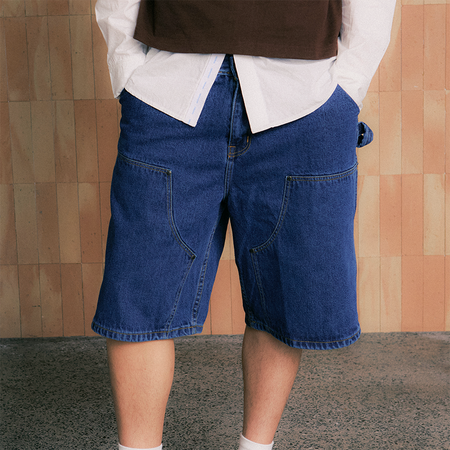 Jacob Double Knee Denim Shorts กางเกงยีนส์ขาสั้นทรง Double Knee (P0060)