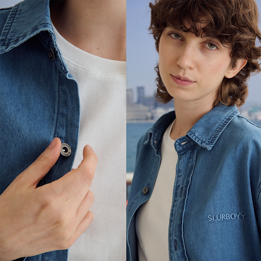 Relax fit denim shirt เสื้อเชิ้ตยีนส์แขนยาว ผ้านุ่ม (SB0857)