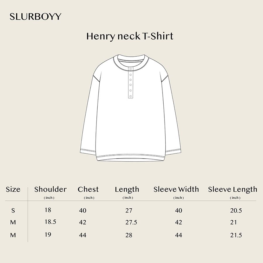 Henry neck T-Shirt เสื้อแขนยาวผ้าเจอร์ซี สลาฟ (SB0855)